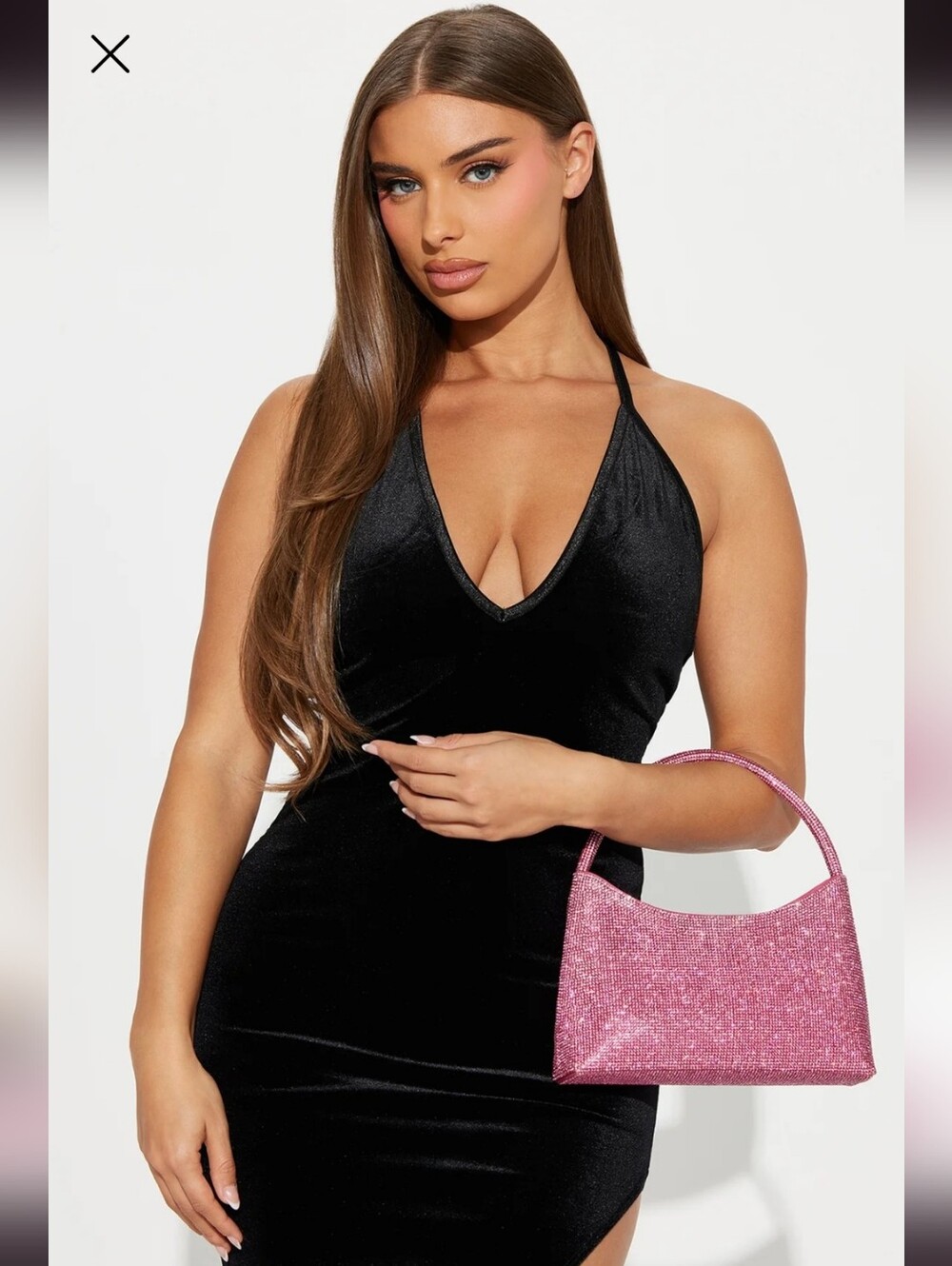Pink Bedazzled Hanbag- Women's Evening Clutch